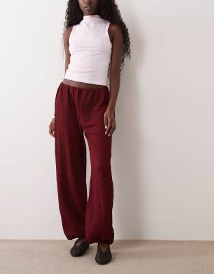 Miss Selfridge Wide Leg Balloon Pants In Red