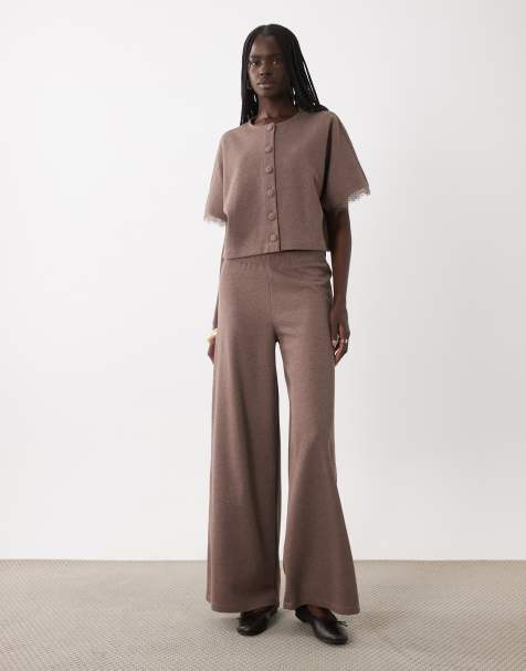 Miss Selfridge Wide-Leg-Hose in Braun als Kombiteil - view 1