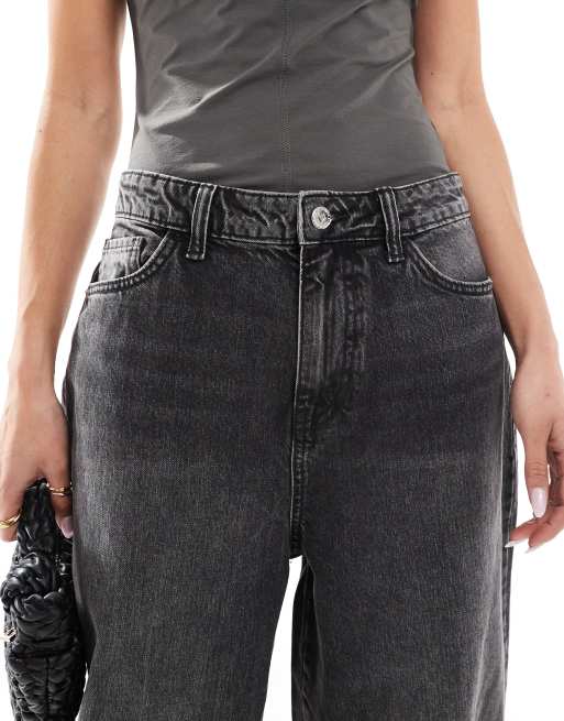 Miss Selfridge wide leg jeans in black wash, 5 of 5