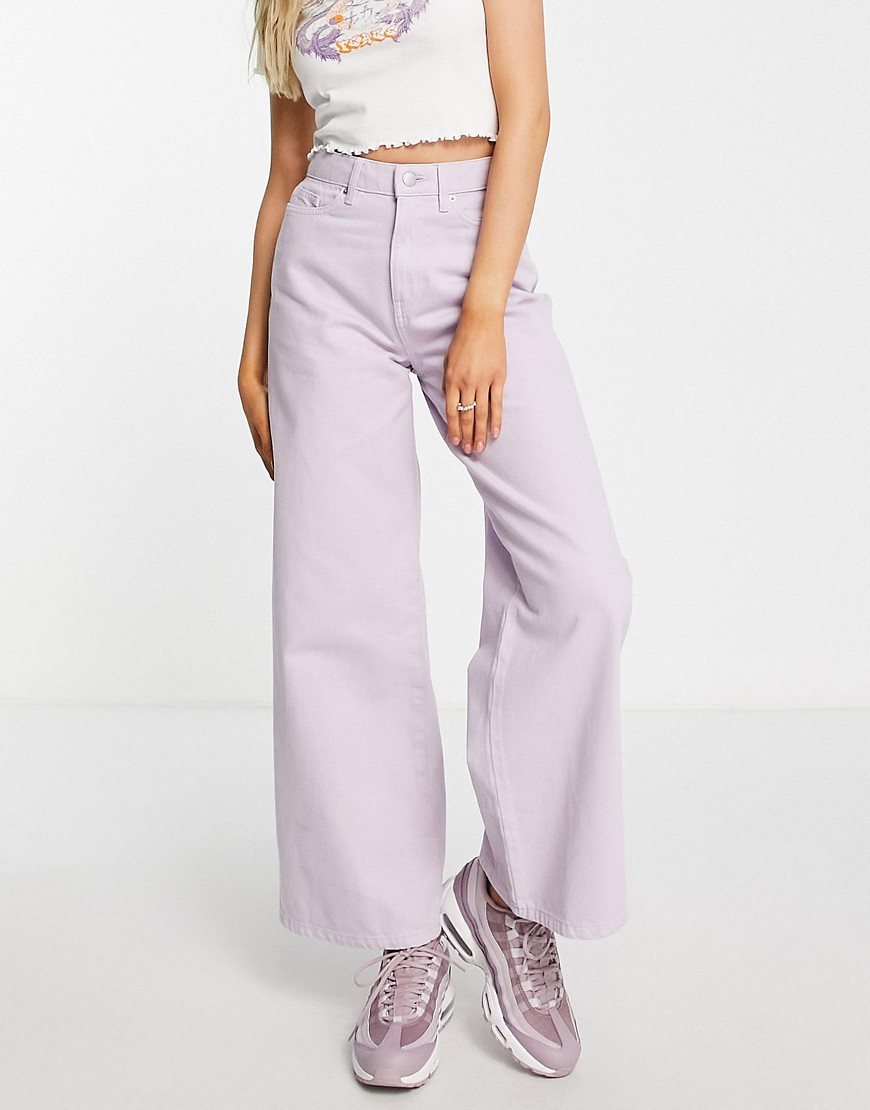 Miss Selfridge wide leg jeans in lilac-Purple