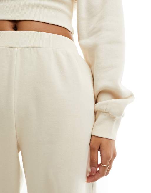 Miss Selfridge wide leg jogger co-ord in cream, 5 of 5