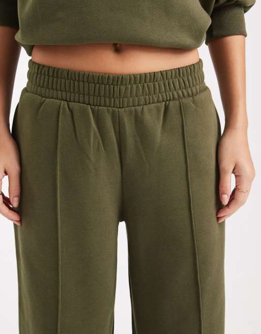Miss Selfridge wide leg joggers in olive, 5 of 5