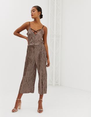 bronze sequin jumpsuit