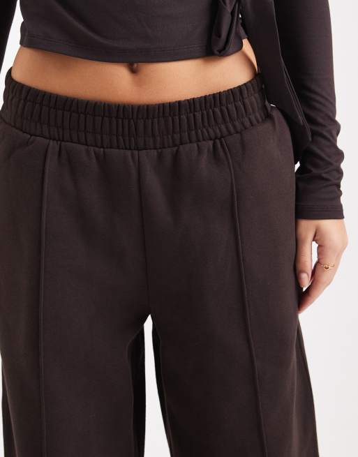 Miss Selfridge wide leg sweatpants in chocolate, 5 of 5