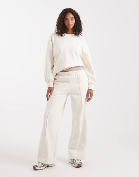 Miss Selfridge wide leg sweatpants in ecru - view 1