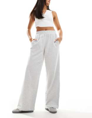 wide leg sweatpants in heather gray