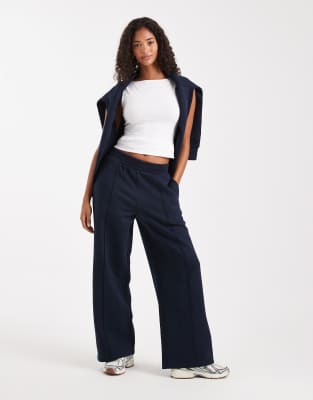 Miss Selfridge Wide Leg Sweatpants In Blue
