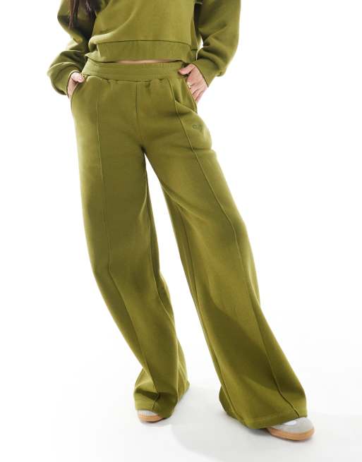 Miss Selfridge wide leg sweatpants in olive - part of a set, 4 of 5