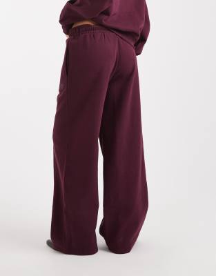 Miss Selfridge Wide Leg Sweatpants In Purple