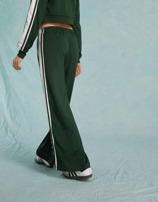 Miss Selfridge wide leg sweatpants with side stripe detail in