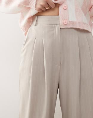 Shop Miss Selfridge Wide Leg Tailored Pants In Neutral