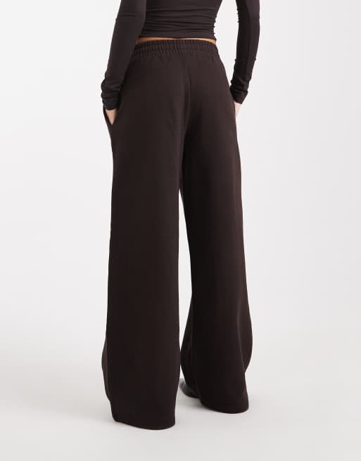 Miss Selfridge wide leg trackies in chocolate, 4 of 5