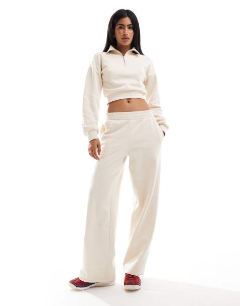 Miss Selfridge wide leg trackies in ecru (part of a set) - view 1