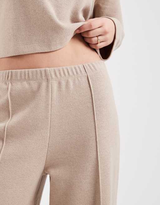 Miss Selfridge wide leg trouser co-ord in oatmeal, 5 of 5