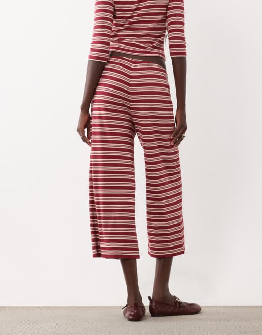 Miss Selfridge wide leg trouser in red stripe co-ord, 5 of 5