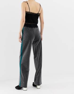 silver side stripe trousers