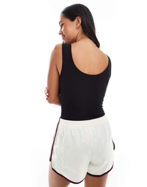 Miss Selfridge wide scoop bodysuit in black