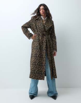 Miss Selfridge Wrap Coat In Multi