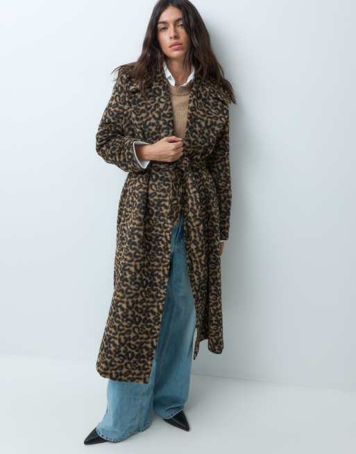 Miss Selfridge wrap coat in animal, 3 of 5