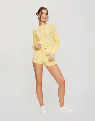 yellow shorts co ord