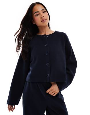 Miss Selfridge - Zacht geribbeld vest in marineblauw - view 1