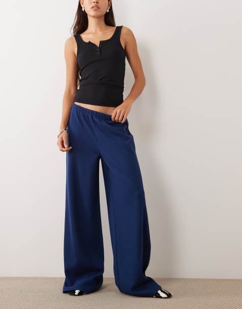 Miss Selfridge zachte rib co-ord set met wijde pijpen - view 1