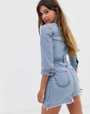 miss sixty belted denim dress