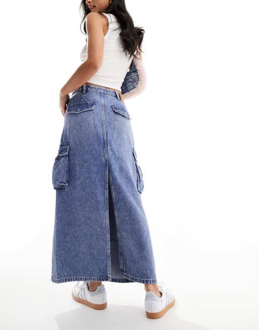Miss sixty high waisted corset detail denim skirt hotsell