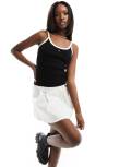 Miss Sixty contrast trim tank top in black