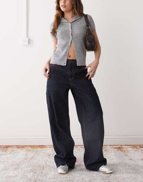 Miss Sixty - Denimjeans med vide ben i mørkeblå vask - view 1