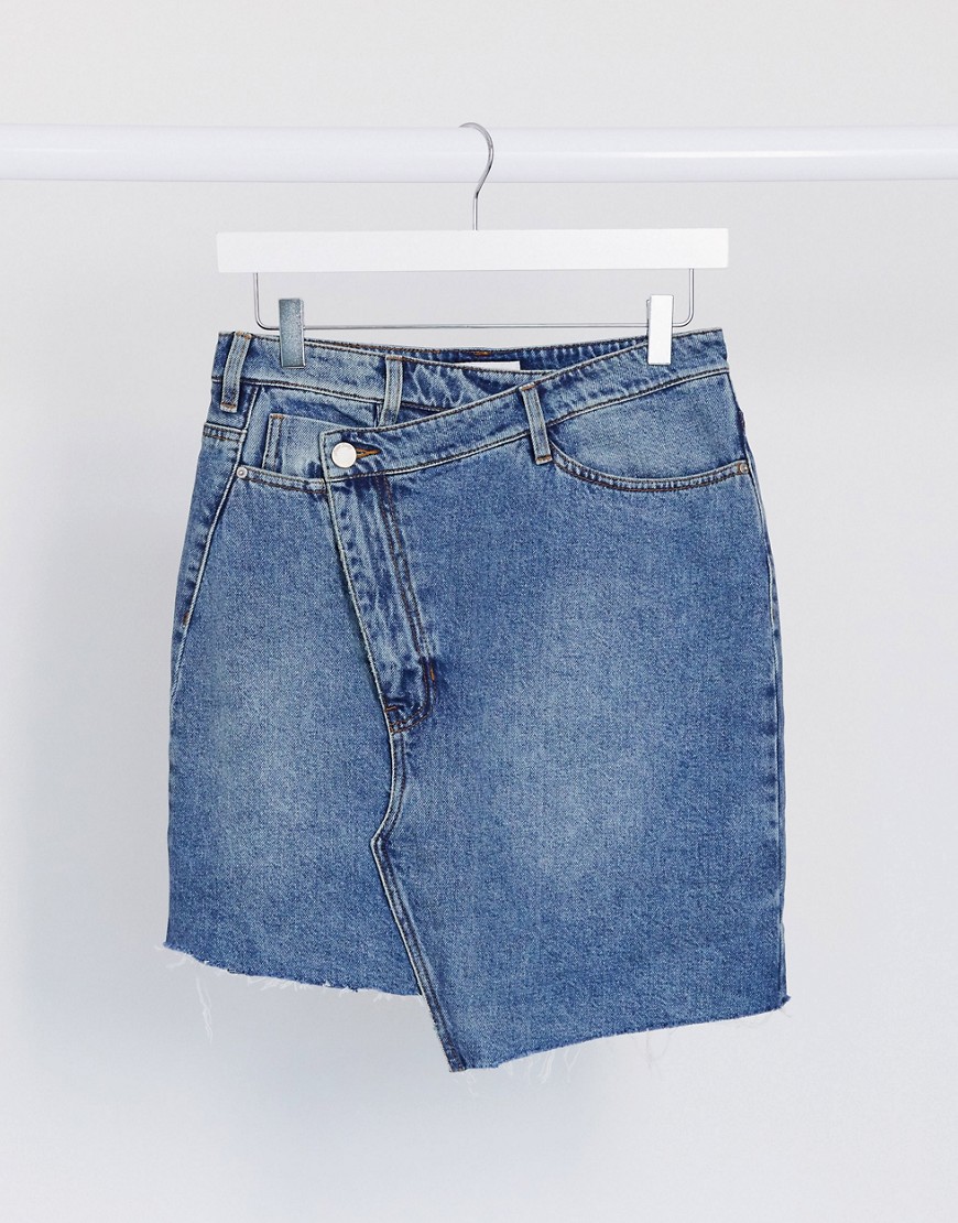 Miss Sixty Diana reworked vintage style denim skirt in blue-Blues