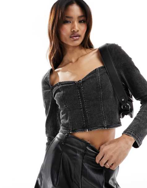 Long Sleeve Corset Tops for Women