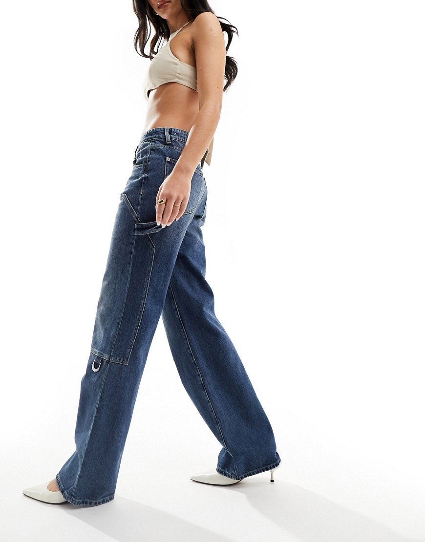 Miss Sixty wide leg denim carpenter jeans in blue