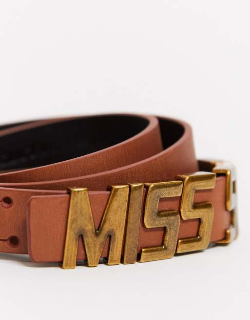 再入荷 【イタリア製】MISS SIXTY ロゴ入り 本革ベルト ミスシックス