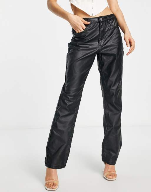 Missgudied Petite Wrath coated high wisted jeans in black | ASOS