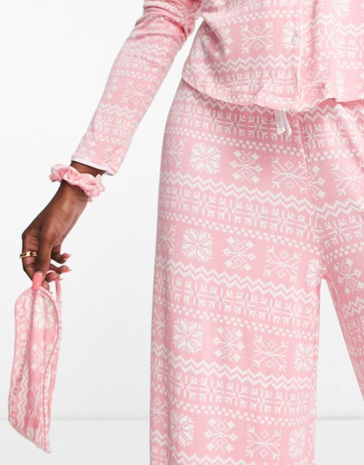 Missguided Pink Oversized Naked Graphic Cycling Shorts Pyjama Set