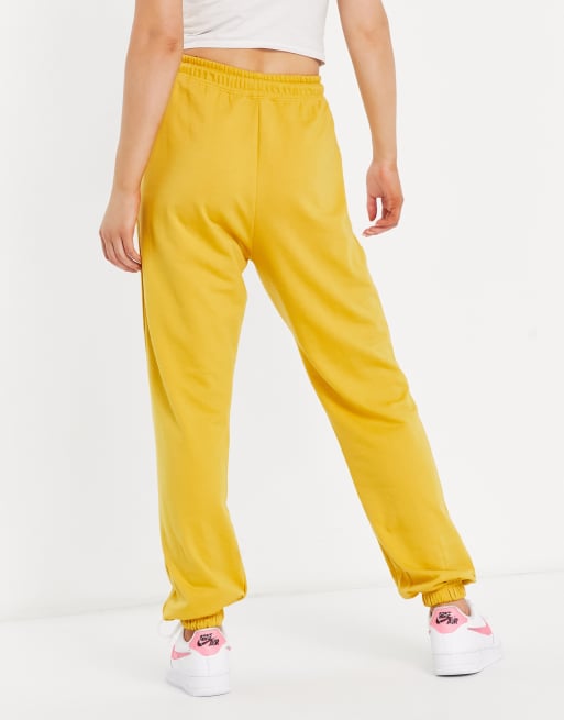 Missguided yellow joggers clearance