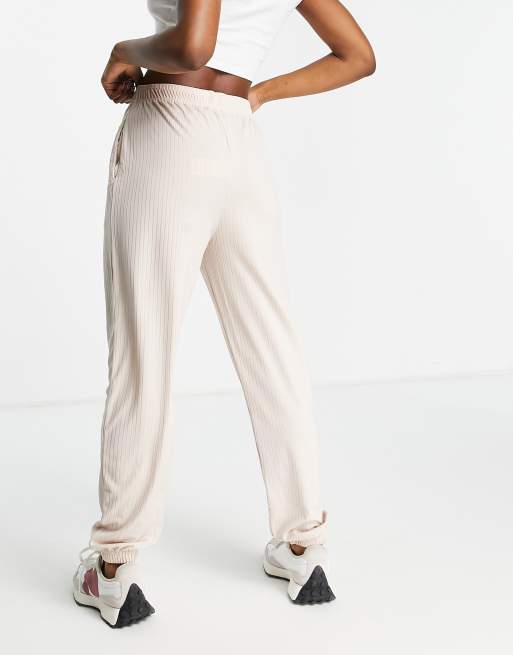 Missguided ribbed jogger on sale