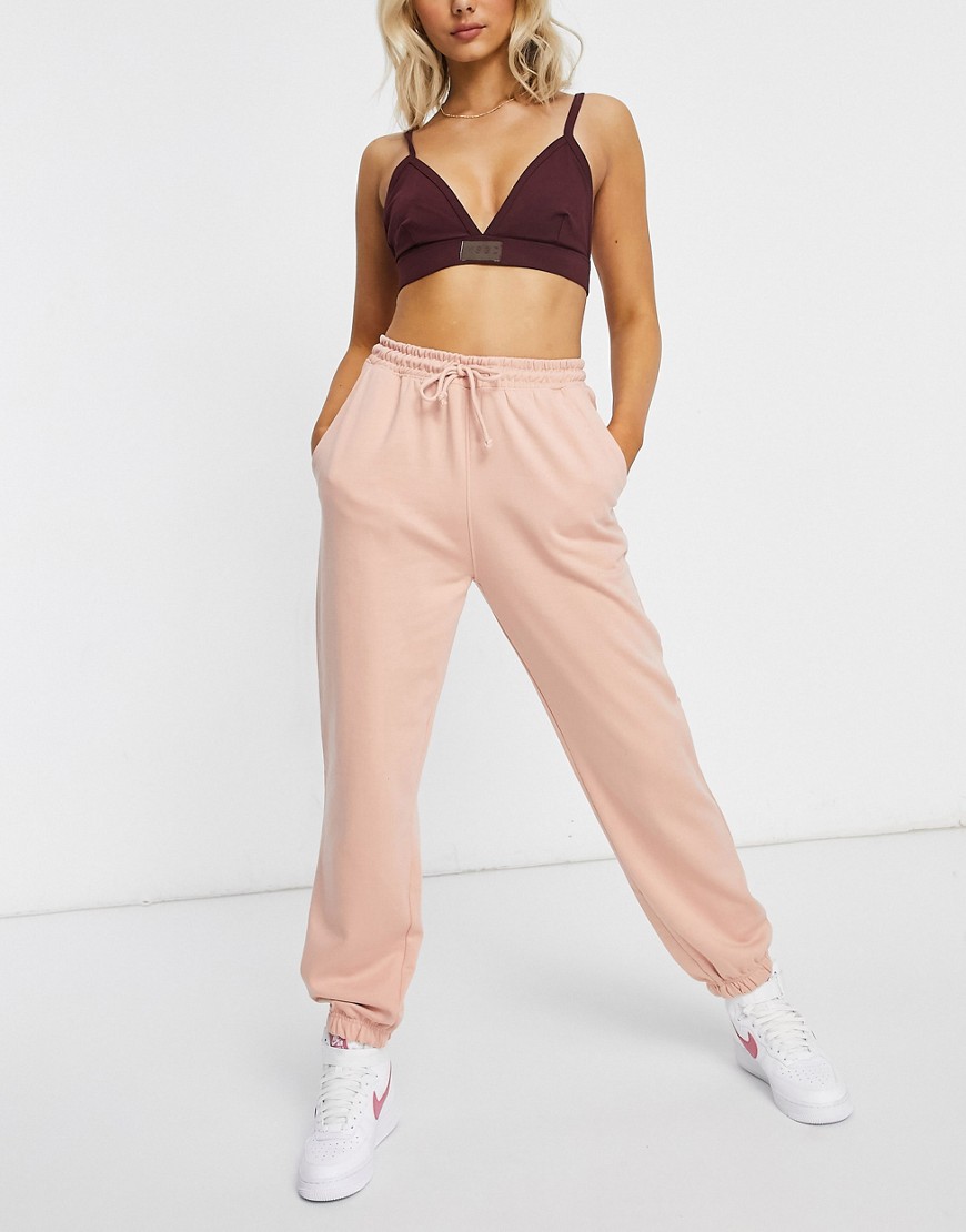 Missguided 90s sweatpants in blush-Pink