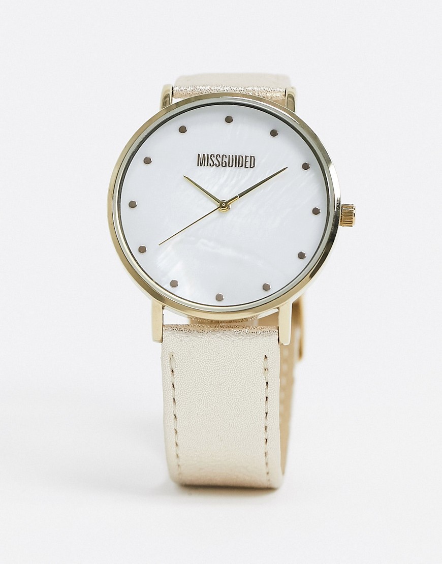 Missguided analogue watch in gold