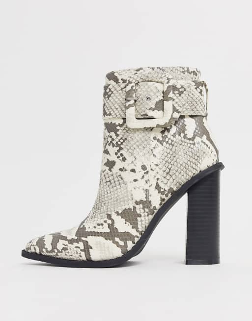 Missguided snake print store boots