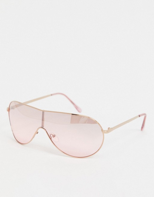 Missguided aviator sunglasses in rose gold