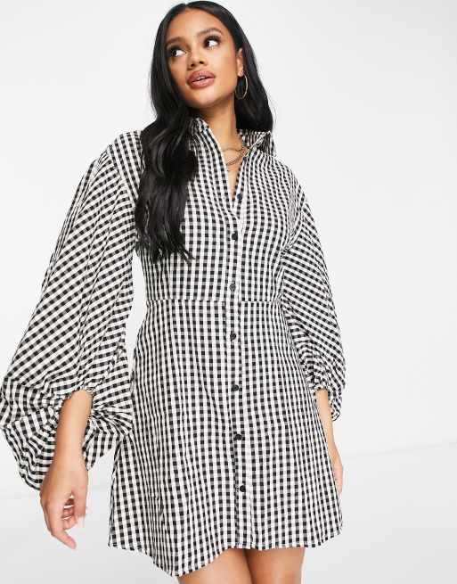 missguided balloon sleeve dress