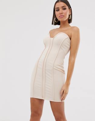 bandeau bodycon mini dress