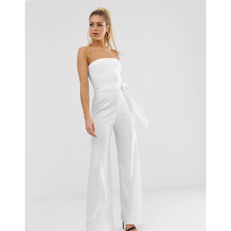 Bandeau best sale jumpsuit white