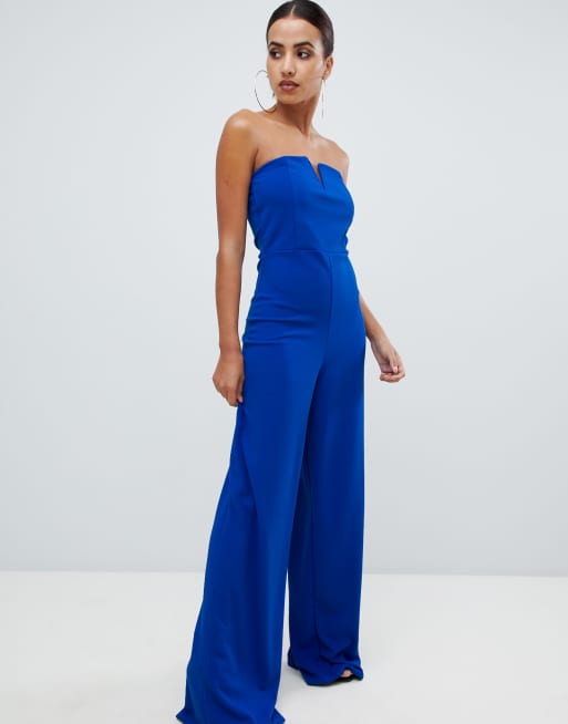 Strapless Royal Blue Jumpsuit