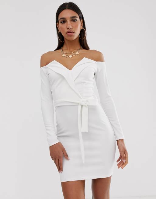 Missguided white shop bardot dress