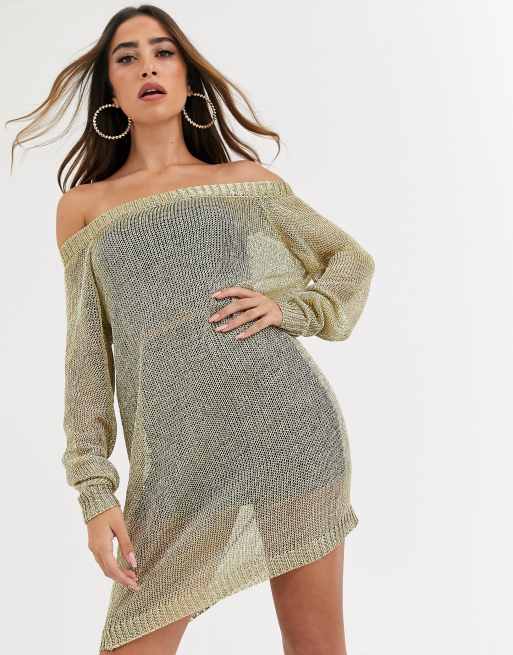 gold jumper dress