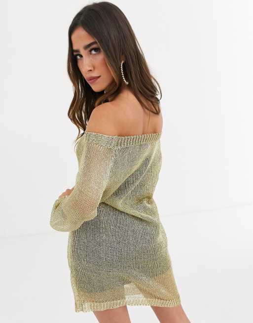 gold jumper dress