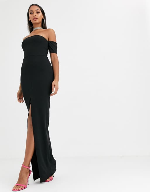 Missguided black shop maxi dress